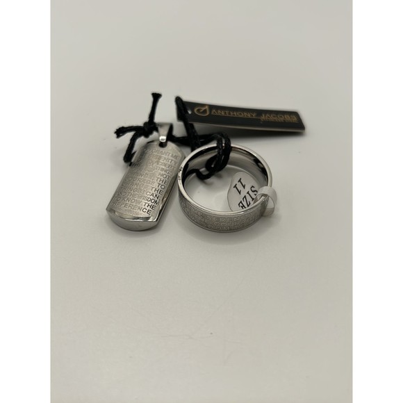 Anthony Jacobs Serenity Prayer Ring and Pendant - Picture 1 of 4